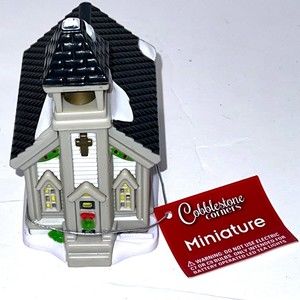 Cobblestone Corners Miniatures Church Light Christmas Decor